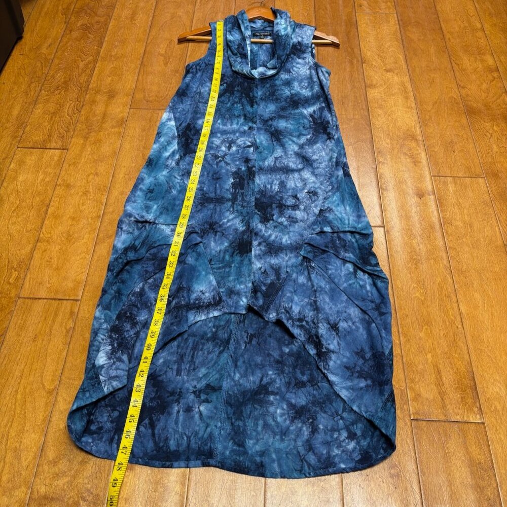 Womens Linen Midi Dress Size S Lagenlook Artsy Boho‎ Hippie Casual Summer Beach - Picture 5 of 10